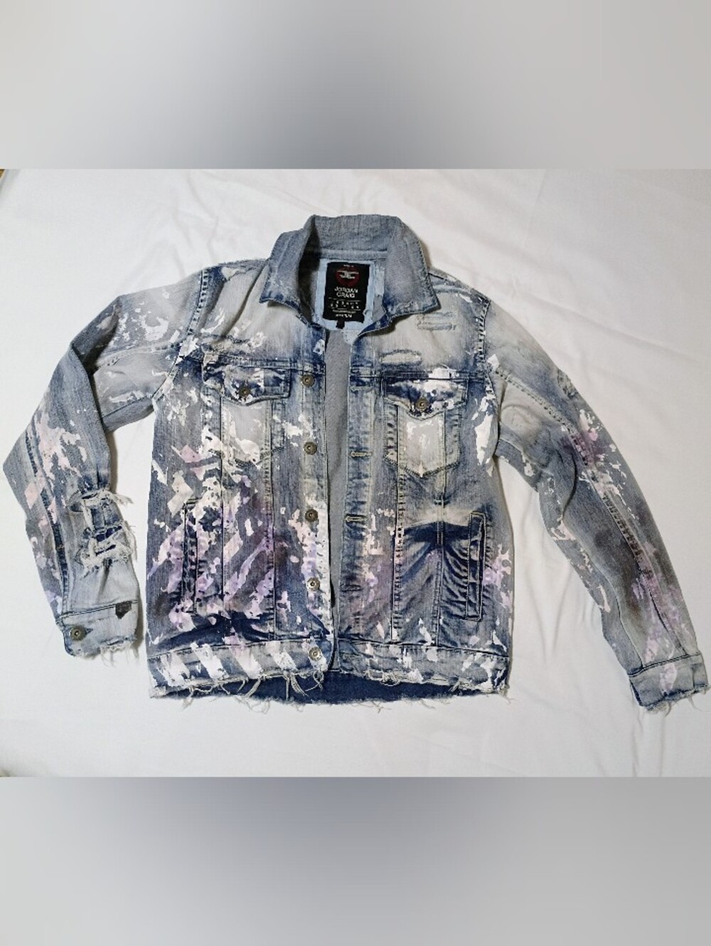 Jordan Craig Men's Medium Legacy Edition distressed denim streetwear jacket